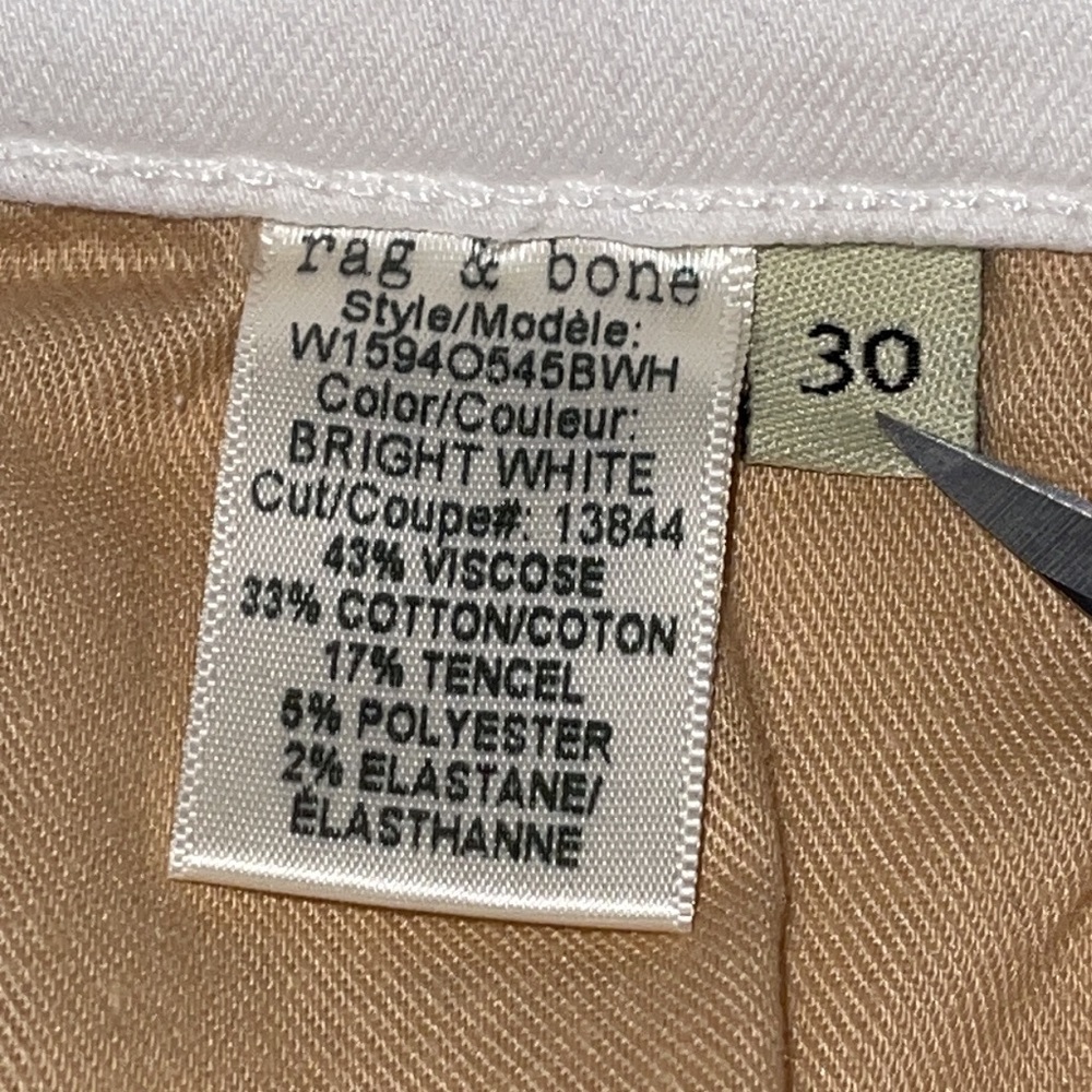 RAG & BONE Bright White Crop Flare Stretch Jeans size 30 Style # W15940545BWH - Picture 10 of 16